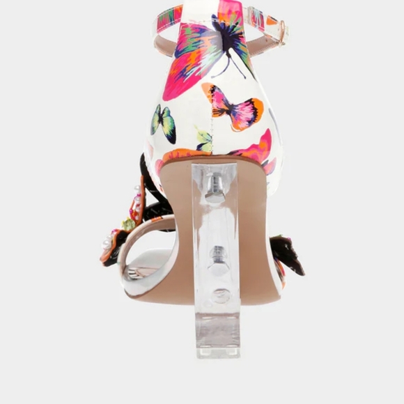 Betsy Johnston Marloe White Butterfly wedge sandal - Picture 4 of 5